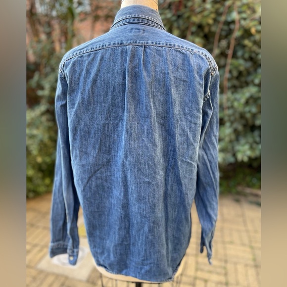 JCrew Mid-Weight Slim Shirt, Medium Dark Denim Large - Picture 5 of 6